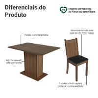 Conjunto Sala De Jantar Mesa Tampo De Vidro 4 Cadeiras Rustic/preto Camélia Madesa - 9