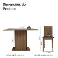 Conjunto Sala De Jantar Mesa Tampo De Vidro 4 Cadeiras Rustic/preto Camélia Madesa - 10