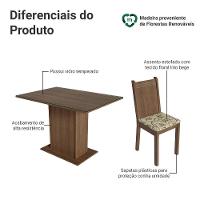 Conjunto Sala De Jantar Mesa Tampo De Vidro 4 Cadeiras Rustic/lírio Bege Camélia Madesa
