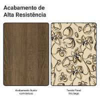 Conjunto Sala De Jantar Mesa Tampo De Vidro 4 Cadeiras Rustic/lírio Bege Camélia Madesa - 10
