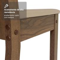 Conjunto Sala De Jantar Mesa Tampo De Vidro 4 Cadeiras Rustic/bege Camélia Madesa - 7