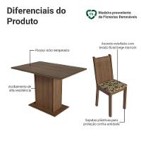 Conjunto Sala De Jantar Mesa Tampo De Vidro 4 Cadeiras Rustic/bege Marrom Camélia Madesa - 7