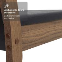 Conjunto Sala De Jantar Mesa Tampo De Vidro 4 Cadeiras Rustic/preto Viena Madesa - 9