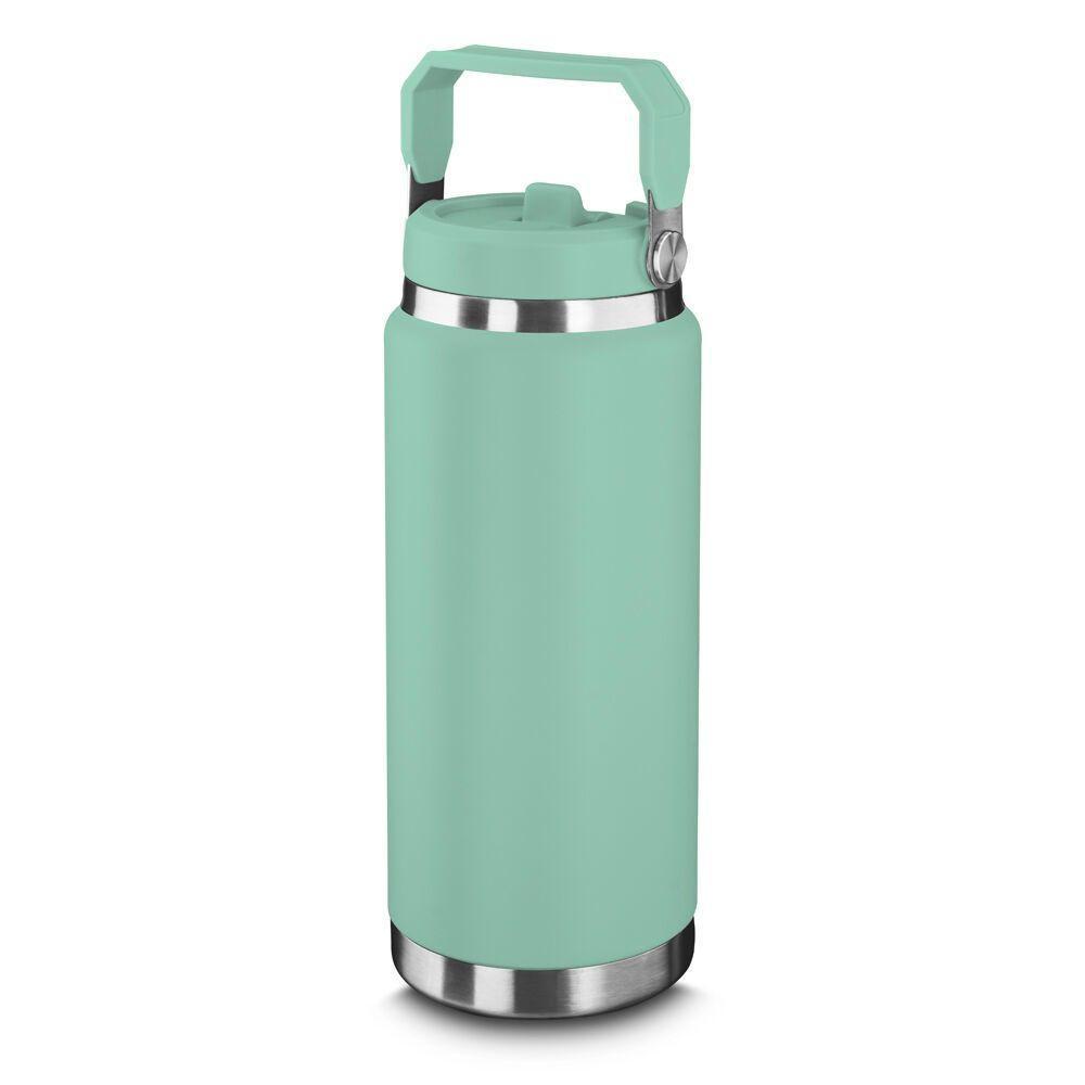 Garrafa Térmica Parede Dupla Em Aço Inox Verde 900ml Com Alça - 1