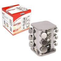 Porta Condimentos E Temperos Giratório Com 12 Potes Em Aço Inox E Vidro - 2