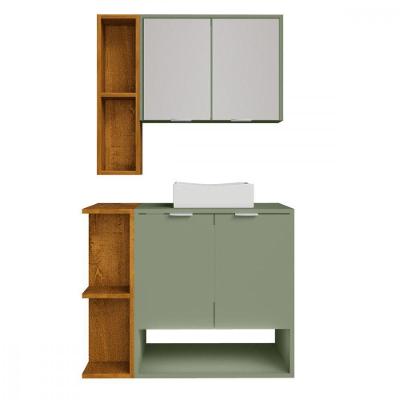 Gabinete Espelheira Com Cuba Ibiza Pistache Naturale Bechara