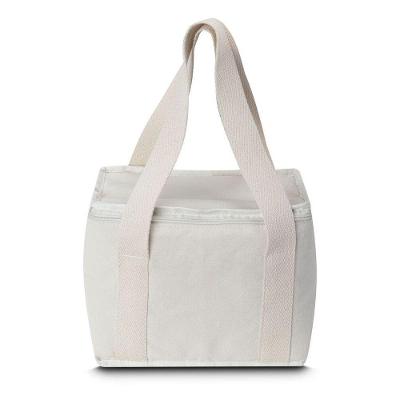 Bolsa Térmica Em Algodão Branca Com Bolso Frontal