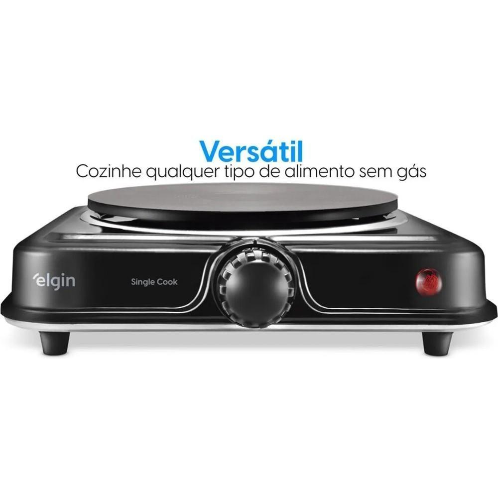 Fogão Elétrico De Mesa 1 Prato 1000W FF01 Single Cook Preto Elgin 220V - 4