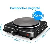 Fogão Elétrico De Mesa 1 Prato 1000W FF01 Single Cook Preto Elgin 220V - 5