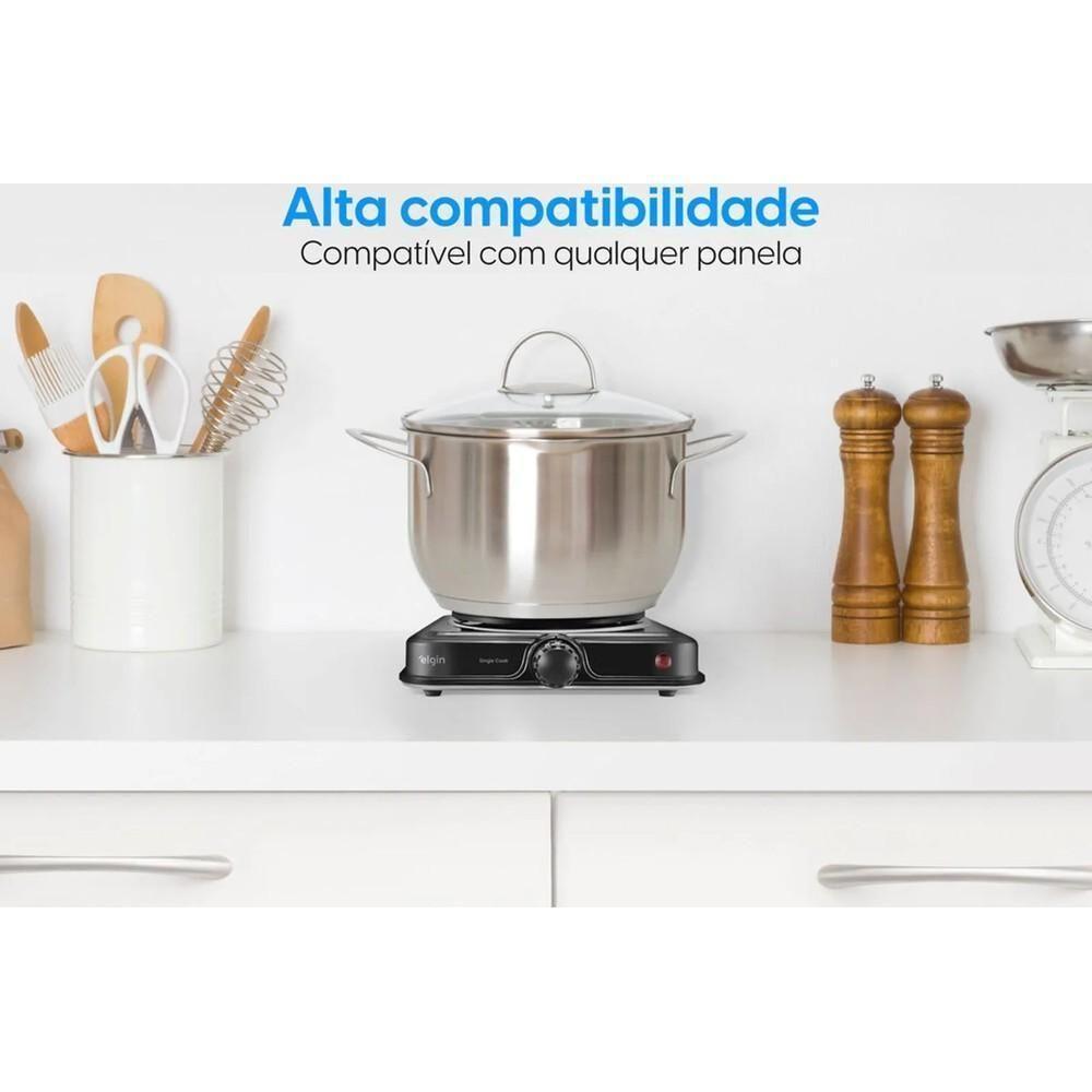Fogão Elétrico De Mesa 1 Prato 1000W FG01 Single Cook Preto Elgin 110V - 5