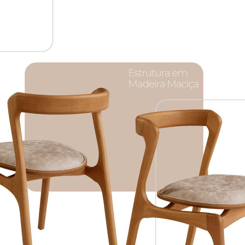 Mesa De Jantar Soláris 220cm Madeira Tampo Laminado Orgânico Veludo Bege/Imbuia Nat. - 5