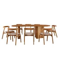 Mesa De Jantar Soláris 220cm Madeira Tampo Laminado Orgânico Veludo Bege/Imbuia Nat. - 2