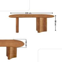 Mesa De Jantar Soláris 220cm Madeira Tampo Laminado Orgânico Veludo Bege/Imbuia Nat.