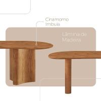 Mesa De Jantar Soláris 220cm Madeira Tampo Laminado Orgânico Veludo Bege/Imbuia Nat. - 6