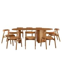 Mesa De Jantar Soláris 220cm Madeira Tampo Laminado Orgânico Star Caramelo/Imbuia Nat. - 2