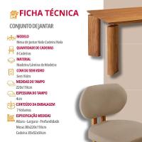 Conjunto Mesa De Jantar Nala 220cm Madeira Tampo Laminado Veludo Bege/Imbuia Nat. - 7