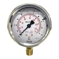 Manômetro De Pressão Com Glicerina 0 A 10 Bar Wika Medidor - 1