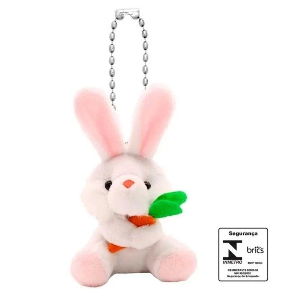 Coelho De Pelúcia Com Cenoura 12cm Em Poliéster Multiart - 3