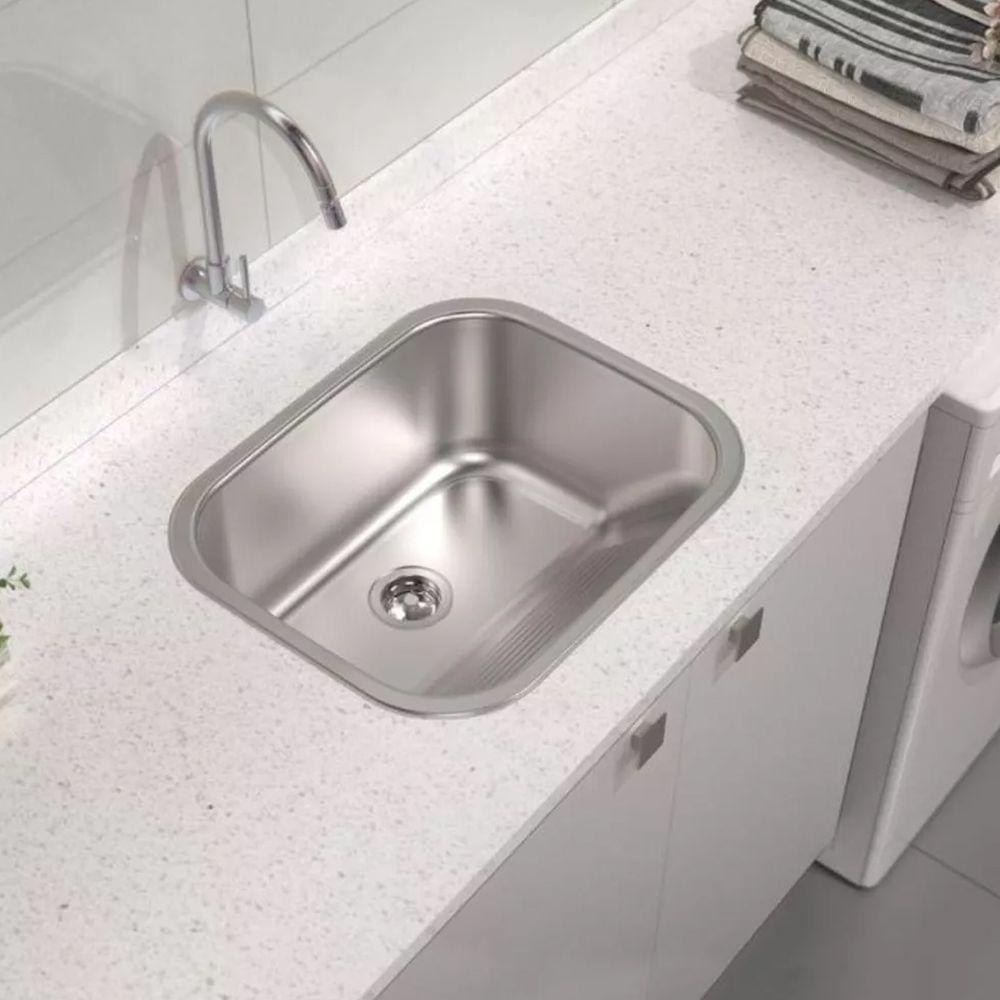 Tanque Lavanderia 30 Litros Aço Inox Lava Esfrega Tanquinho Limpeza Esfregao Lavabo Area Externa - 8