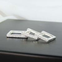 Trio De Argolinhas Quadradas Com Zircônia Em Prata 925 - 2