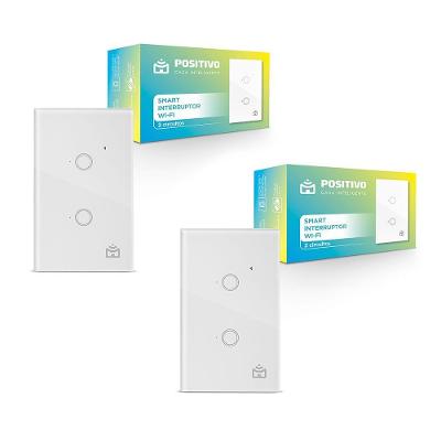 Kit 2 Smart Interruptor Wi-fi Positivo Casa Inteligente 2 Módulos Touch 2300W 5A Bivolt Wi-fi