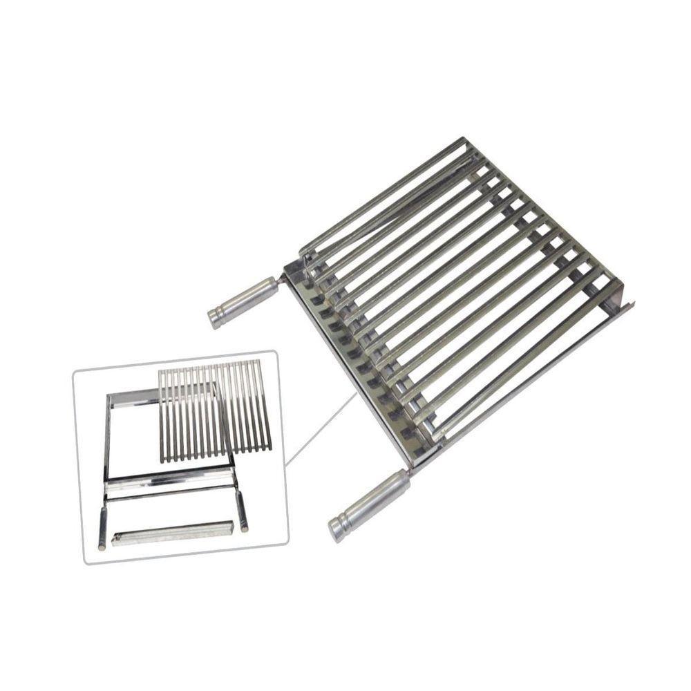 Grelha Parrilha Argentina Aço Inox Com Caixa Gordura 50x50cm - 3