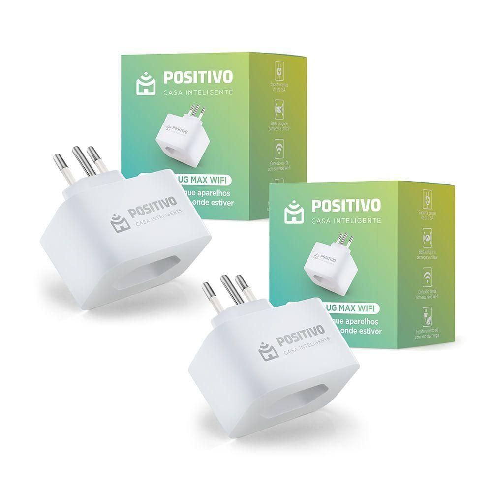 Kit 2 Smart Plug Max Wi-Fi Positivo Casa Inteligente 16A 1600W 100/240V Conexão Wi-Fi - 1
