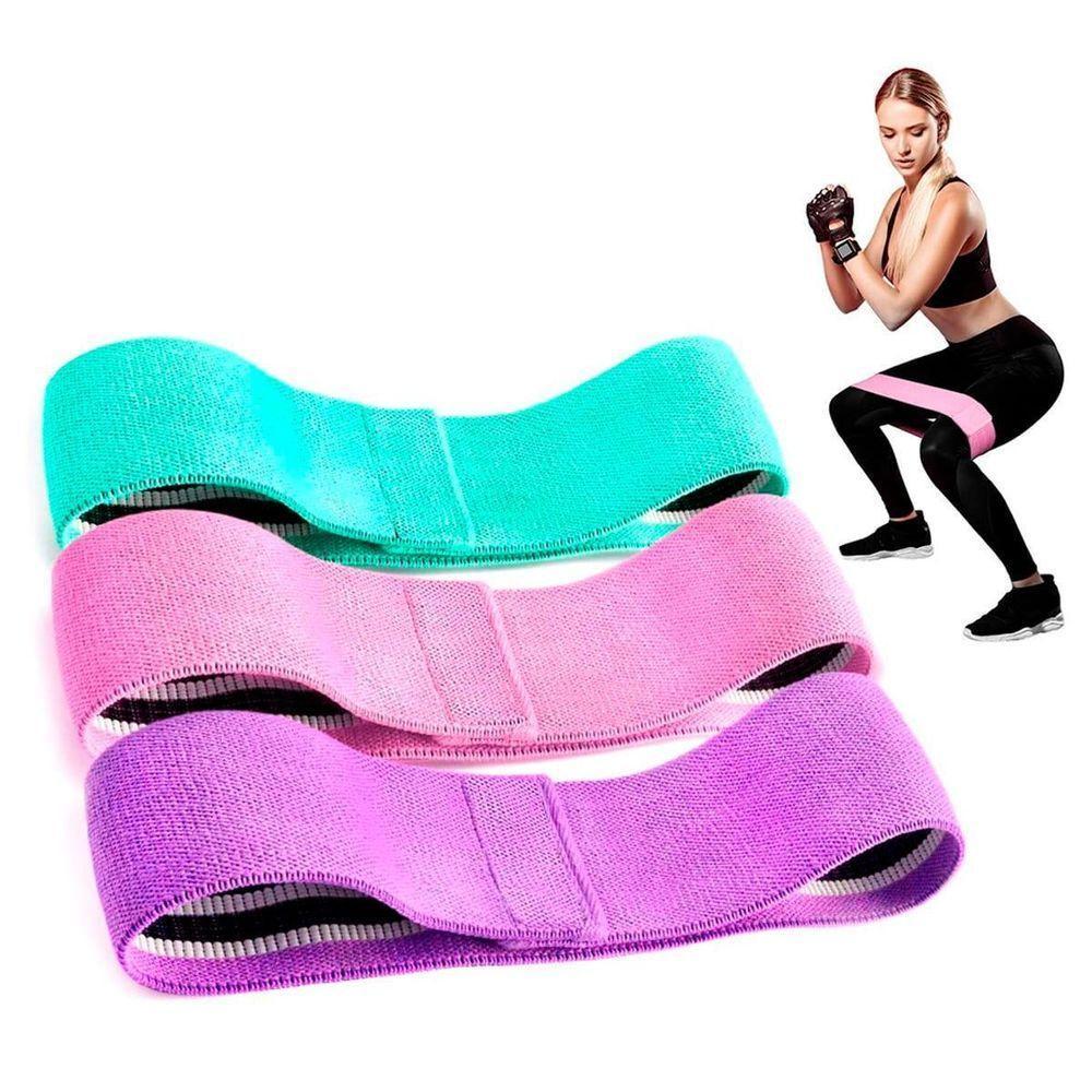 Kit 3 Hip Mini Band Pilates Yoga Fisioterapia Alongamento - 3