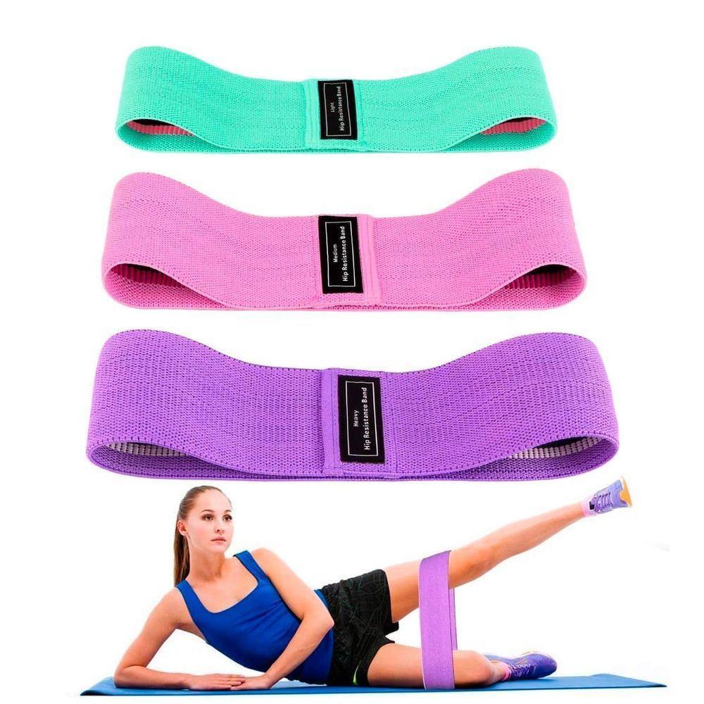 Kit 3 Hip Mini Band Pilates Yoga Fisioterapia Alongamento - 4