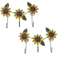 Gancho Metal Enfeite Girassol Kit 4 Uni Pendurar Chaves Bone Bolsa Parede Decoraçao Organizaçao Multiuso Sala Quarto - 1