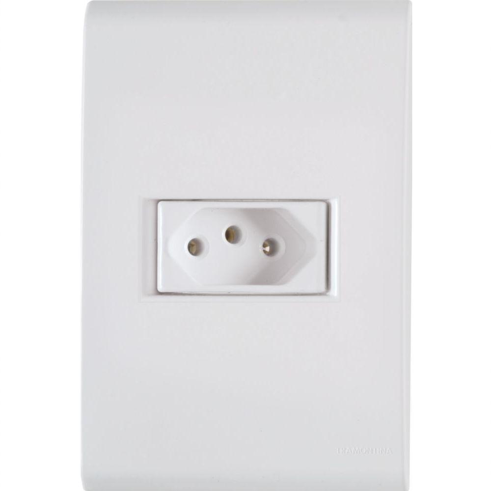 Conjunto 4x2 Com 1 Tomada 2p+t Tramontina Liz 10 A 250 V Branco - 1