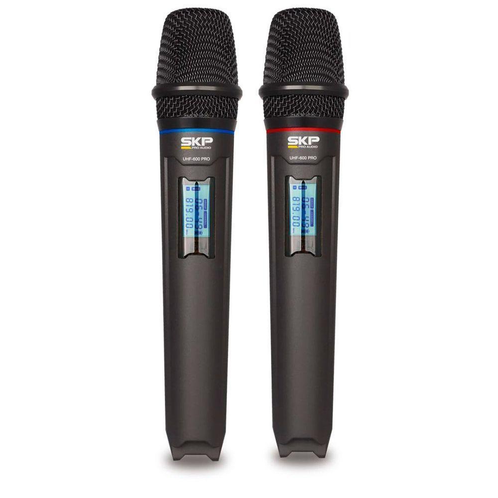 Microfone Uhf-600 Duplo De Mão Multifrequência Sem Fio... - 2