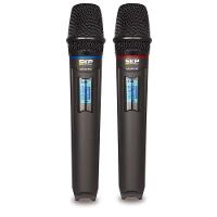 Microfone Uhf-600 Duplo De Mão Multifrequência Sem Fio... - 2