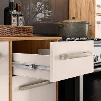 Balcão 3 Portas 1 Gaveta Mariah Freijó-off White Cristal - 2