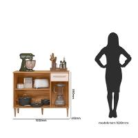 Balcão 3 Portas 1 Gaveta Mariah Freijó-off White Cristal - 3