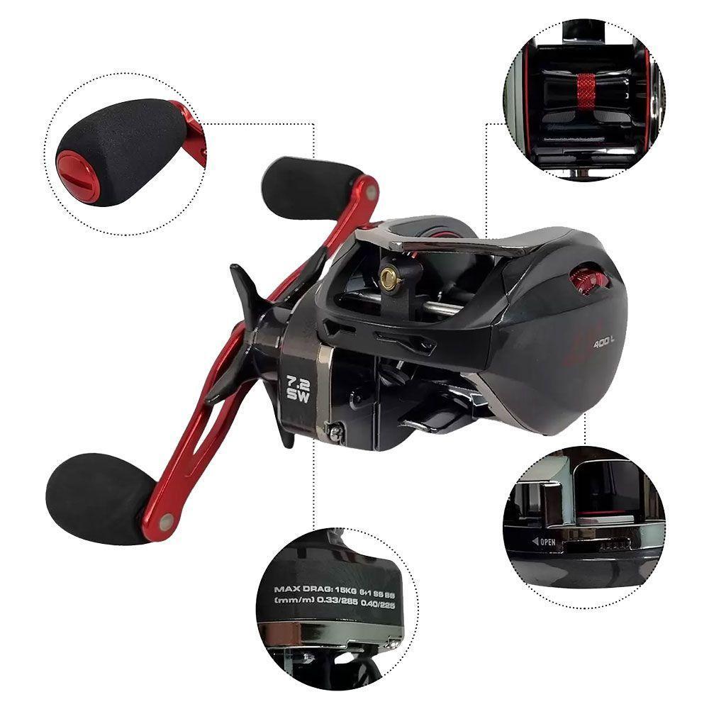 Carretilha Big Game Lx 400l Pop Drag 15kg 7rol Manivela Esquerda - 2