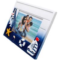 Porta Retrato Marítimo Náutico Retangular Em Madeira De 5x7 - 3