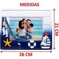 Porta Retrato Marítimo Náutico Retangular Em Madeira De 5x7 - 4