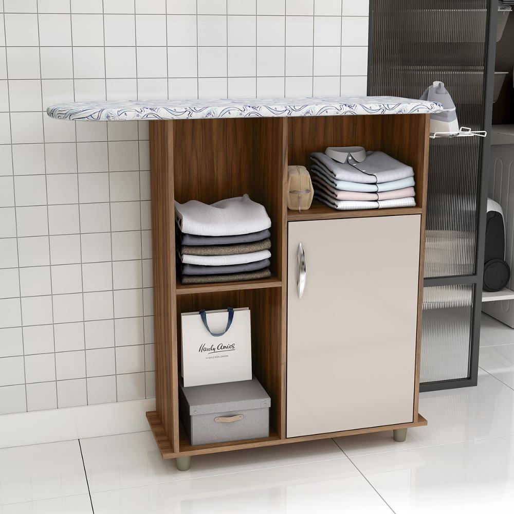 Tábua De Passar Roupa Miami Com 1 Porta E Nicho Freijo/baunilha - 1