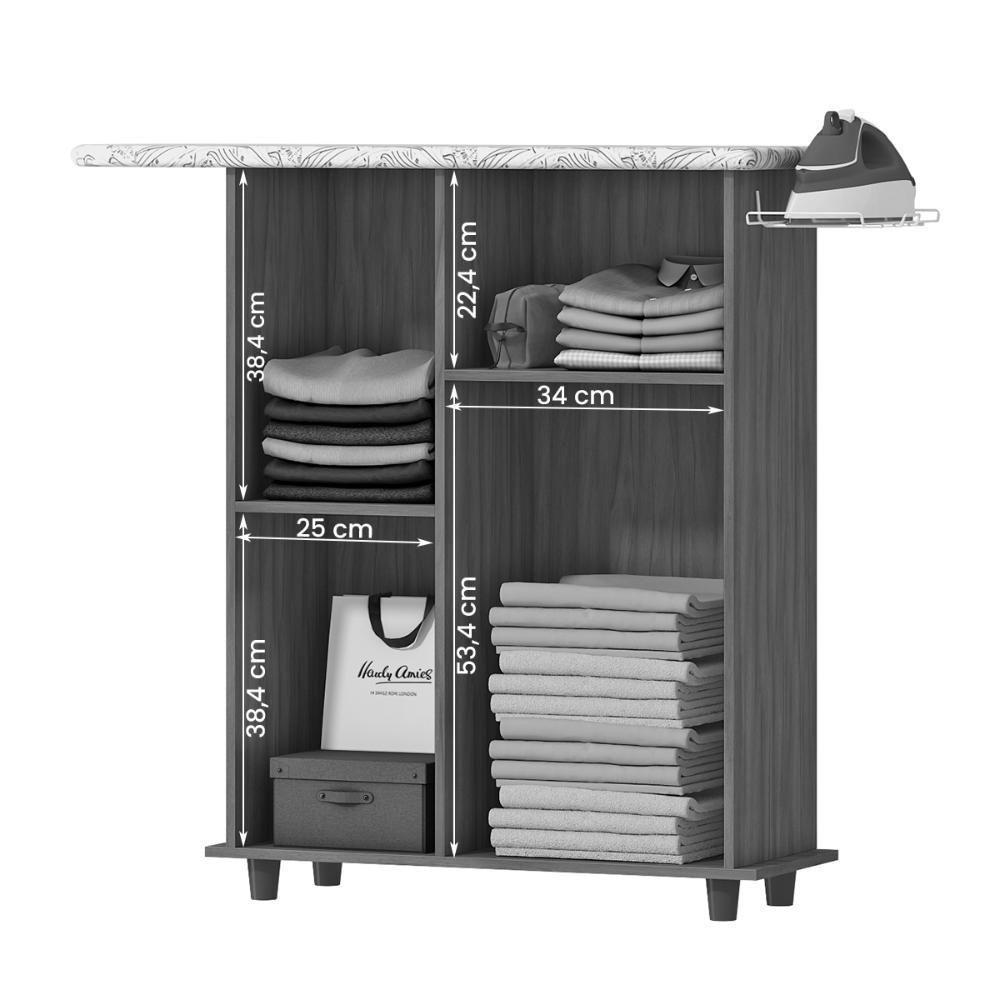 Tábua De Passar Roupa Miami Com 1 Porta E Nicho Freijo/baunilha - 3