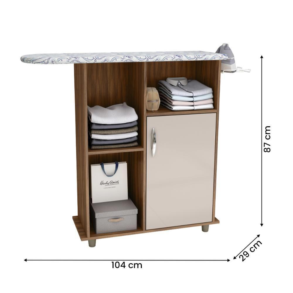 Tábua De Passar Roupa Miami Com 1 Porta E Nicho Freijo/baunilha - 4