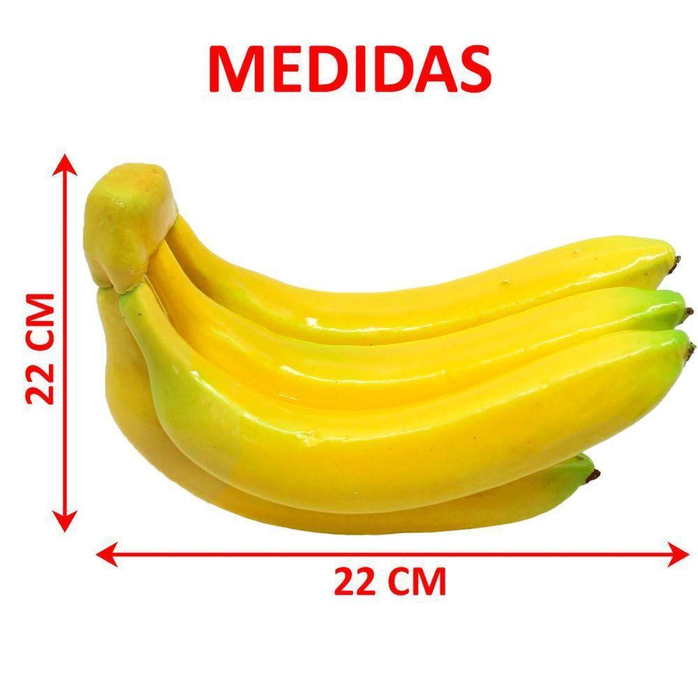 Kit 4 Abacaxi Tropical Maço Bananas Fruta Em Isopor Enfeite - 6