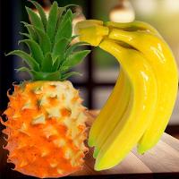 Kit 4 Abacaxi Tropical Maço Bananas Fruta Em Isopor Enfeite - 2
