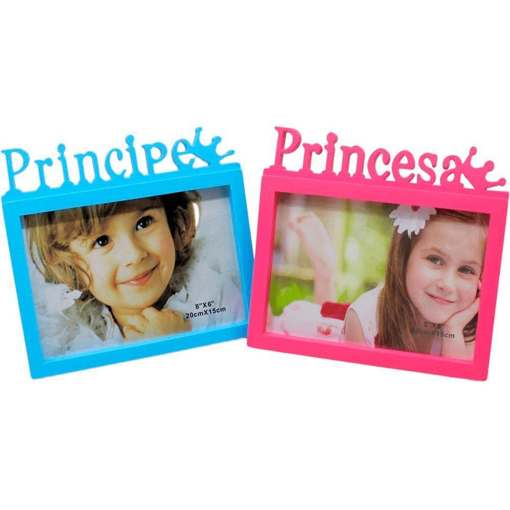 Dupla Porta Retrato Infantil Mural Princesa Príncipe 20x15cm - 1