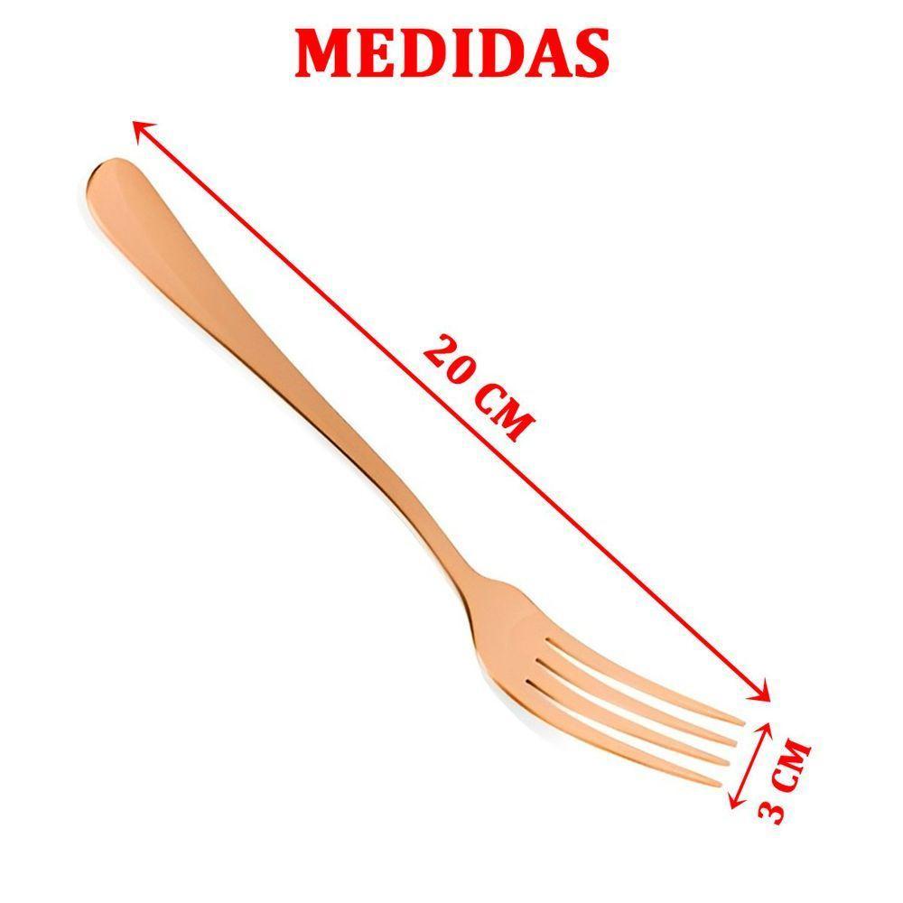 Conjunto Garfos 6 Peças Refeição Inox Rose Gold Luxo Rústico - 2