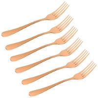 Conjunto Garfos 6 Peças Refeição Inox Rose Gold Luxo Rústico - 1