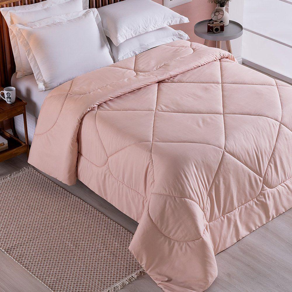 Edredom Queen Unique Dupla Face Micropercal 200 Fios Toque De Algodão 1 Peça - Rose - 3