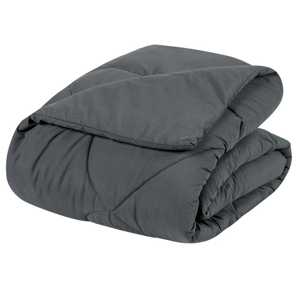 Edredom Queen Unique Dupla Face Micropercal 200 Fios Toque De Algodão 1 Peça - Grafite - 1