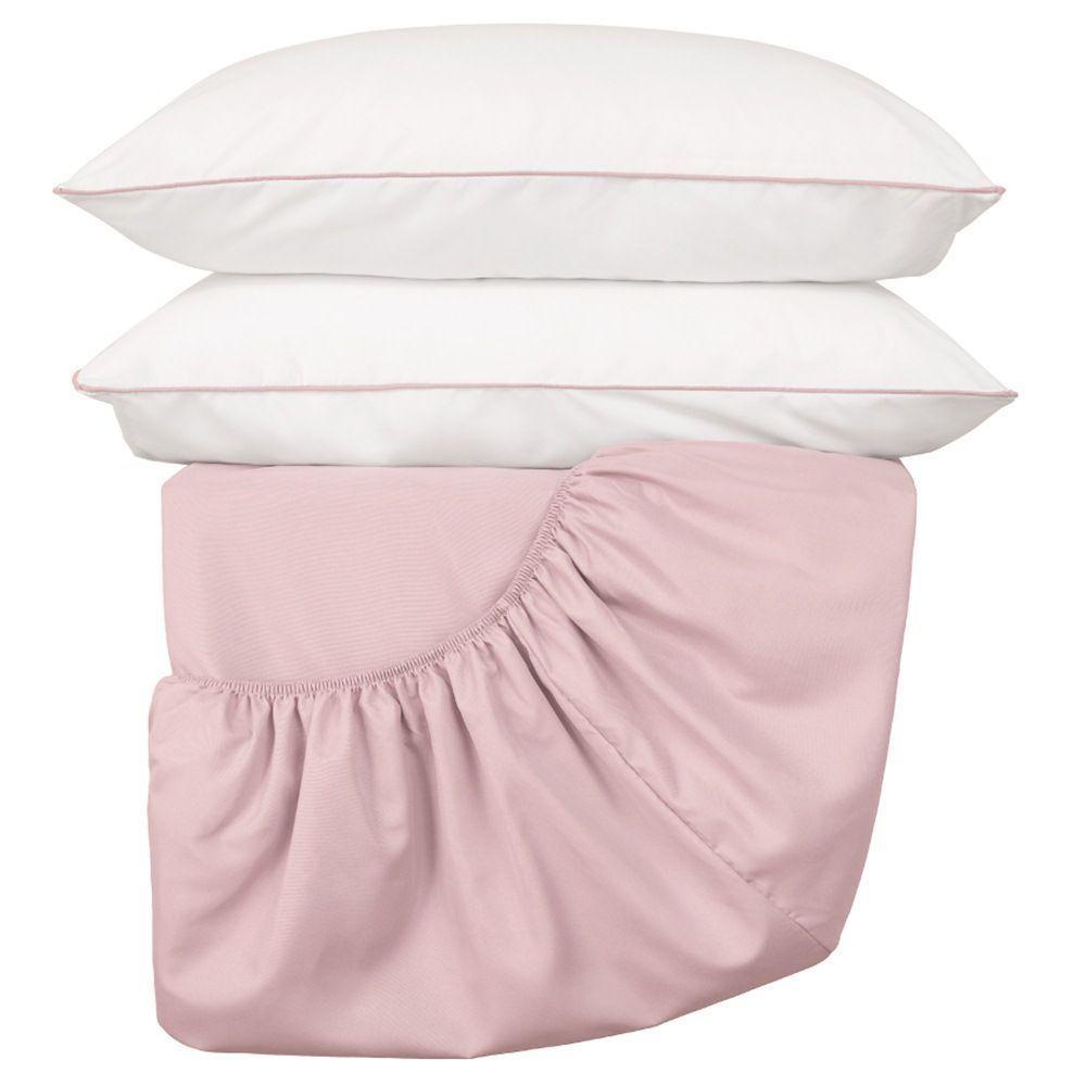 Jogo De Lençol Queen Linea Micropercal 200 Fios 3 Peças - Rose - 1