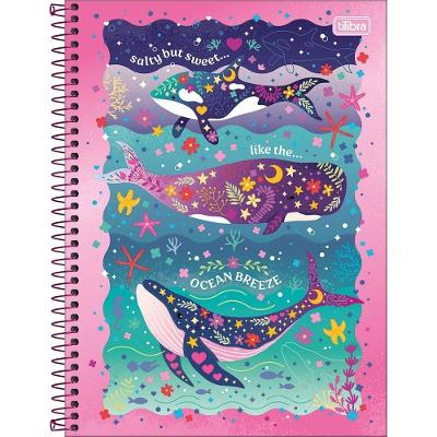 Caderno Universitário Bubble Tilibra Capa Dura Espiral - 1 Matéria 80 Folhas Ocean Breeze